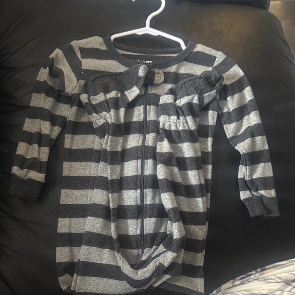 Cozy Striped Gray and Black Kids Top